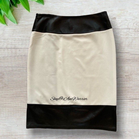 Ralph Lauren Collection leather/wool colorblock pencil skirt *shop@iamwarrior - Picture 5 of 10